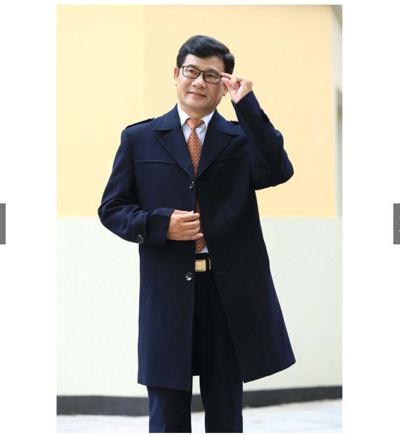 Áo dạ trung niên - Áo măng tô dáng dài nam trung niên dạ lông cừu nhập khẩu hàn quốc cao cấp Mới