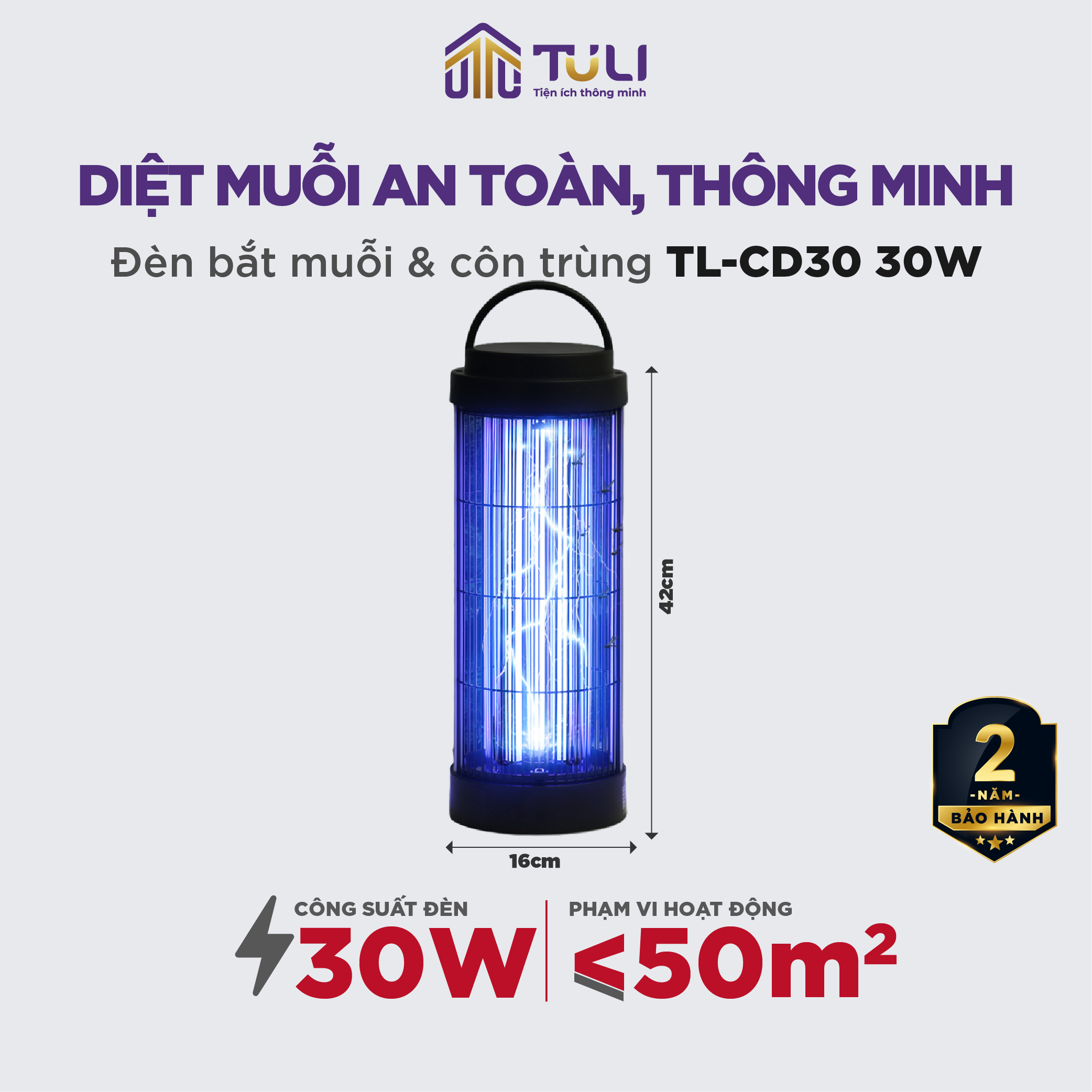 Đèn Bắt Muỗi TULI 360 30W - Thiết Bị Gia Dụng An Toàn, Hiệu Quả