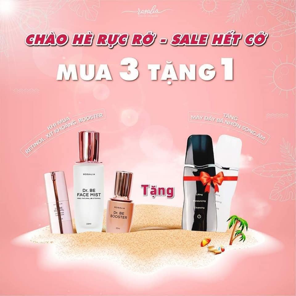 ( Mỹ Phẩm Rosalia ) Combo Đẩy Lùi Lão Hóa - Khỏe Đẹp Tự Tin Từ Bên Trong - Tặng Máy Sóng Âm Tẩy Bã Nhờn