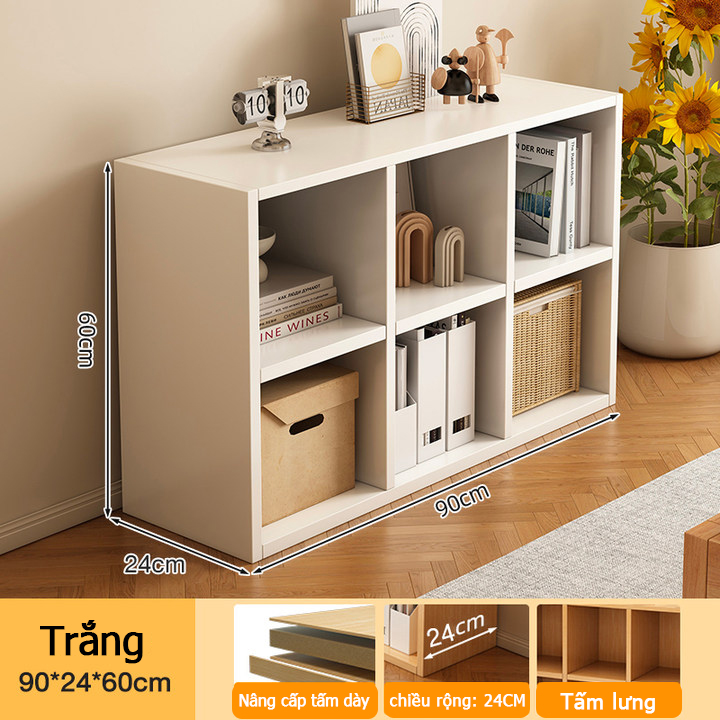 DAMIK-4/6/8 Grid Tủ kệ sách đa năng Kệ sách Kệ sách bằng gỗ Giá lưu trữ Tủ kệ thực tế DIY Kệ gỗ Kệ sách đơn giản Kệ sách trên sàn