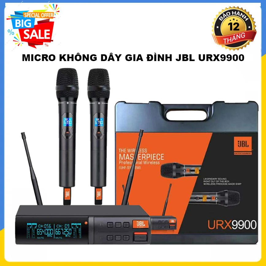 [ MẪU MỚI 2023 ] Micro Không Dây Karaoke JBL URX9900 Micro Karaoke Gia Đình Sân Khấu Sự Kiện Nhỏ Gọn