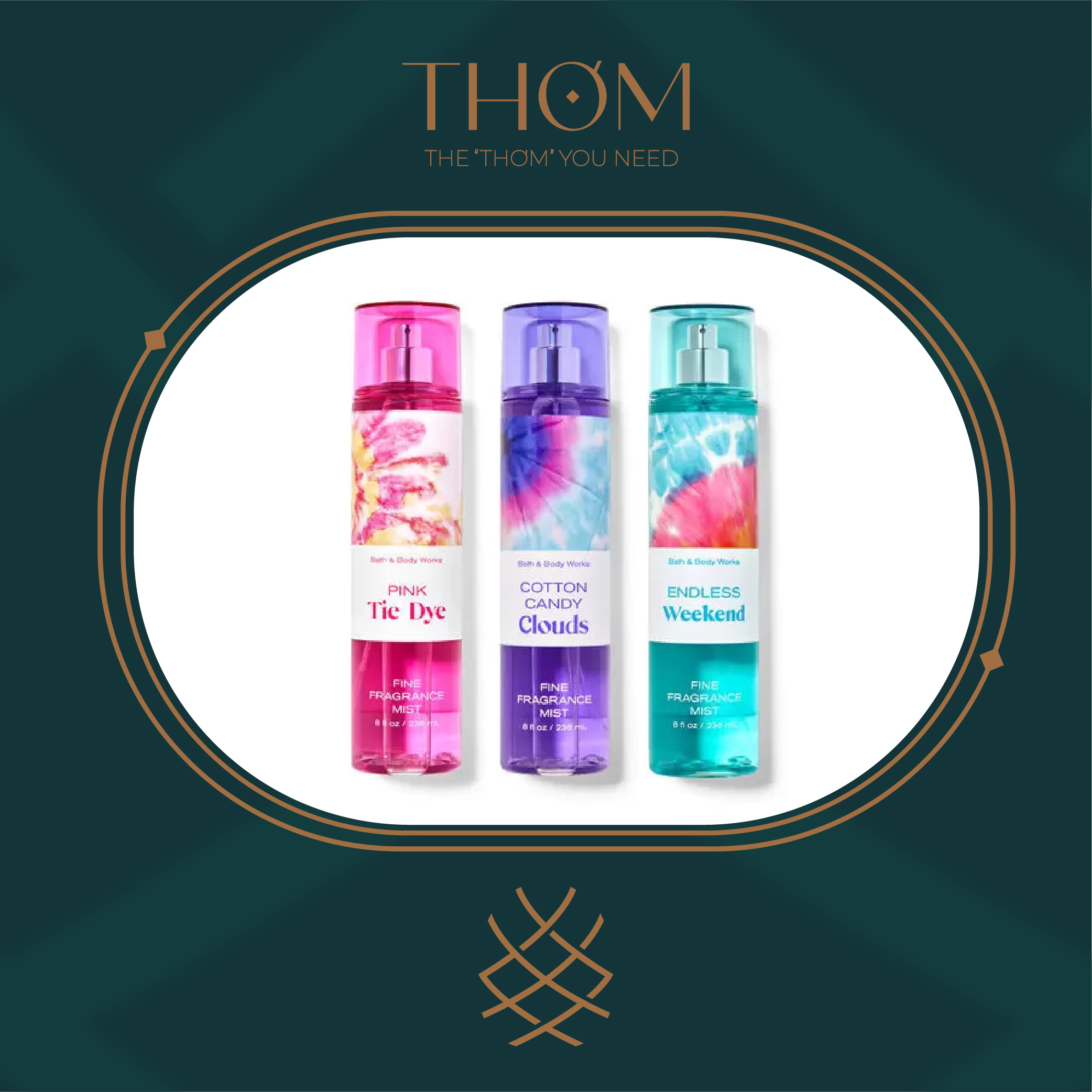 [Hcm]Cotton Candy Clouds | Pink Tie Dye | Endless Weekend | Sản Phẩm Xịt Thơm Toàn Thân Fine Fragrance Mist Bath & Body Works 236Ml