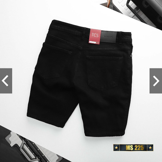 quần short jean nam trơn đen trắng -chất jean bò co giãn đẹp hàng chuẩn shop bao đổi trả KAYSTORE