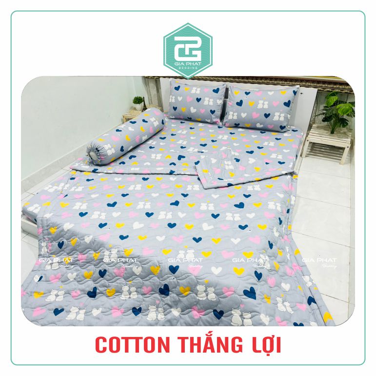 Ga giường Drap lẻ 100% Cotton Thắng Lợi 1m8x2m nệm cao 5-15cm ( không áo gối )