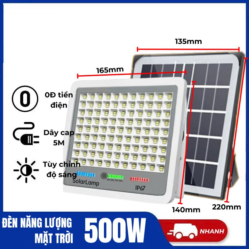 【Bảo hành 1 năm】Đèn năng lượng mặt trời 3500W，IP67 cảm biến không thấm nước，với điều khiển từ xa