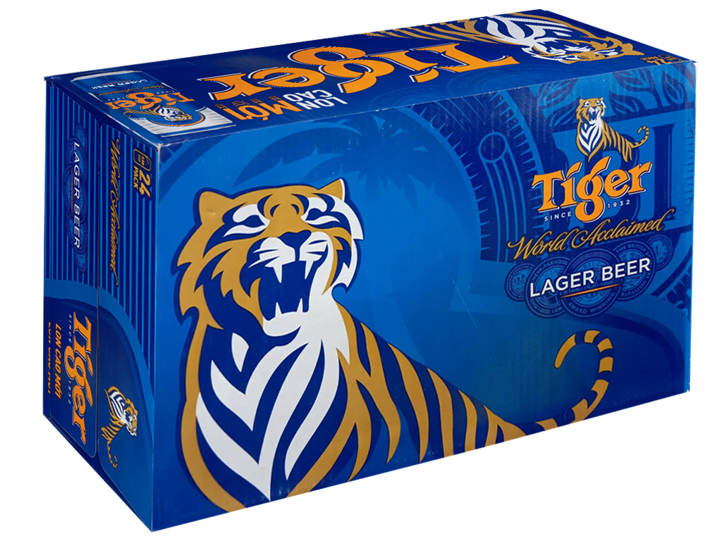 Thùng 24 lon bia Tiger 330ml/Lon Cao