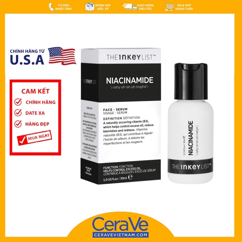 [HCM]Tinh chất The INKEY List Niacinamide ( 30mL )