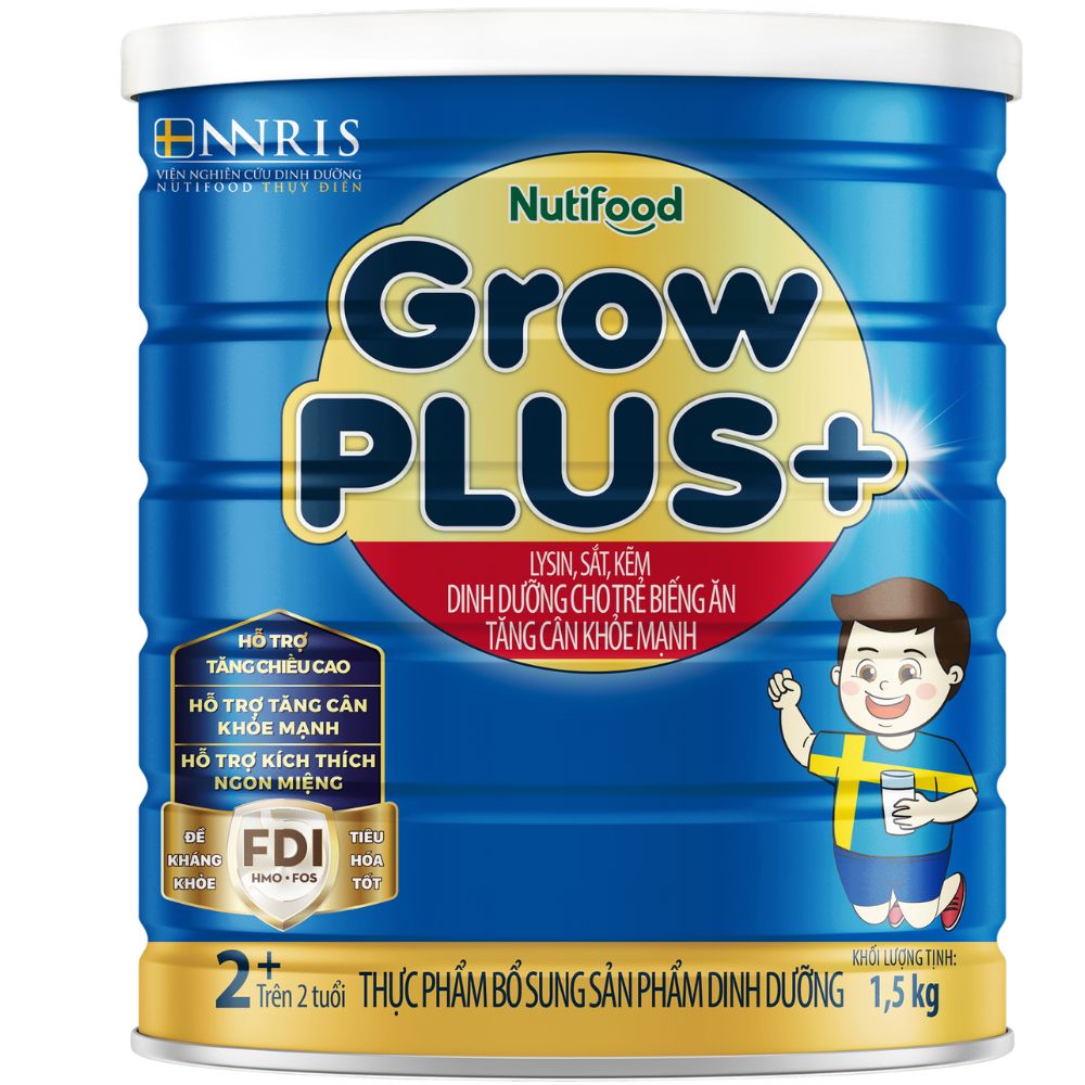 Sữa GrowPLUS+ Xanh 1.5kg 2+ Hỗ Trợ Trẻ Biếng Ăn Tăng Cân Phát Triển Chiều Cao Cho Bé - Bibomart