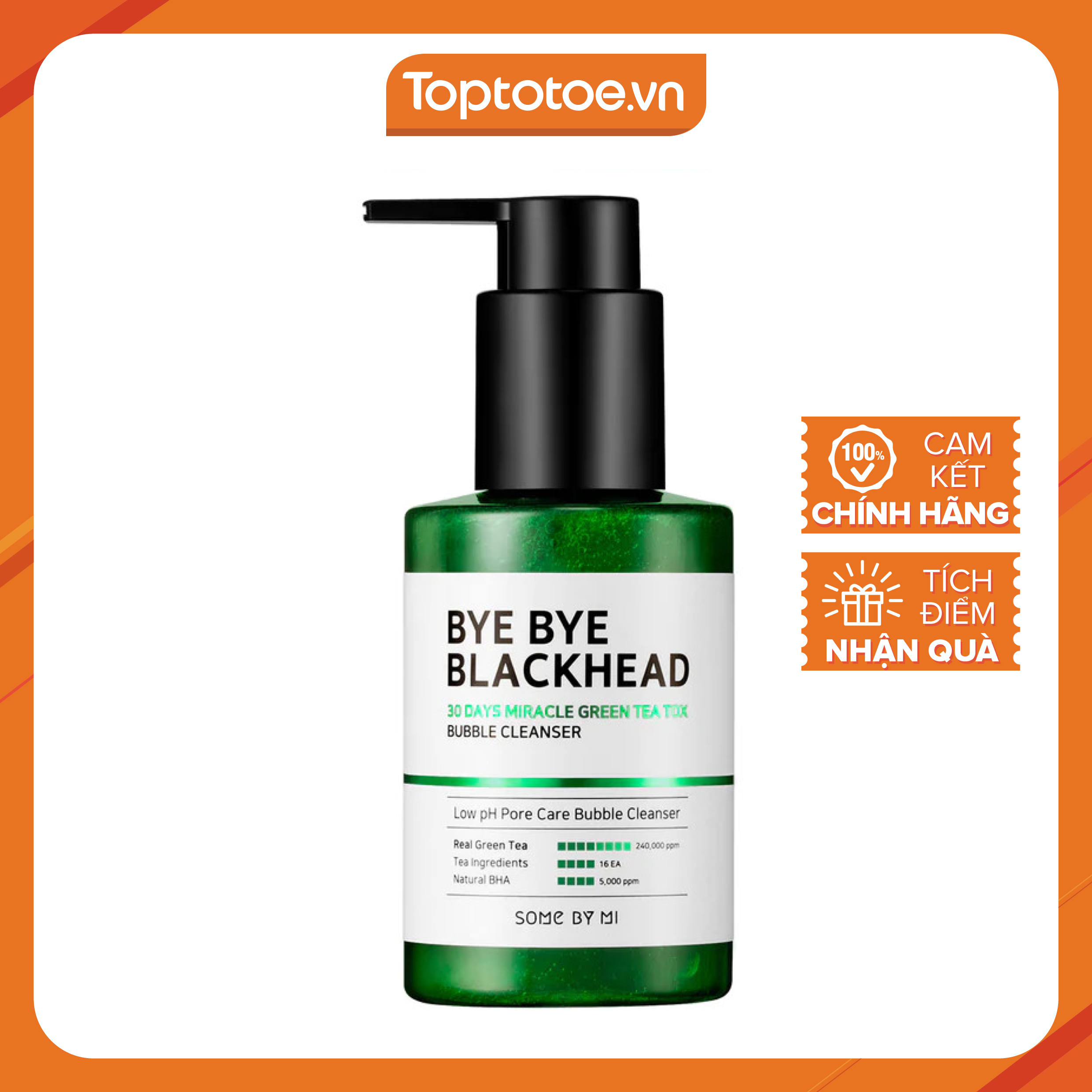 Sữa Rửa Mặt Thải Độc Tố Da Some By Mi Bye Bye Blackhead 30 Days Miracle Green Tea Tox Bubble Cleanser