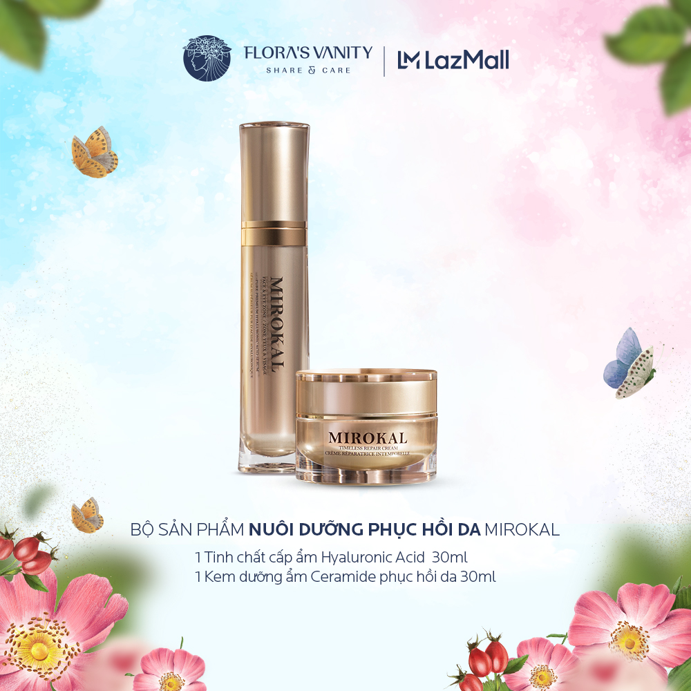 Bộ Sản Phẩm Nuôi Dưỡng Phục Hồi Da (Kem Dưỡng Và Serum) Mirokal Timeless Repair Collection (Serum & Cream)