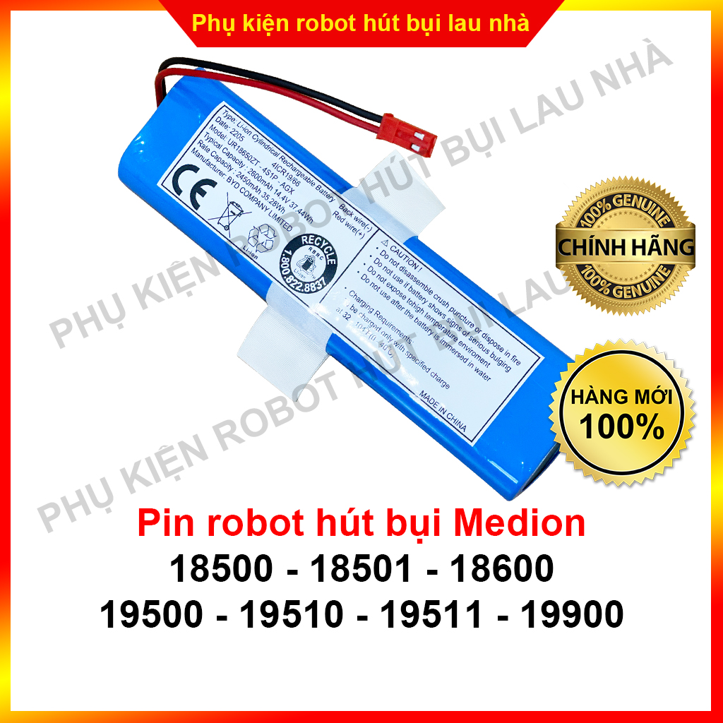 Pin robot hút bụi Medion 18500 18501 18600 19500 19510 19511 19900 - Pin mới 100% Bảo hành 3 tháng