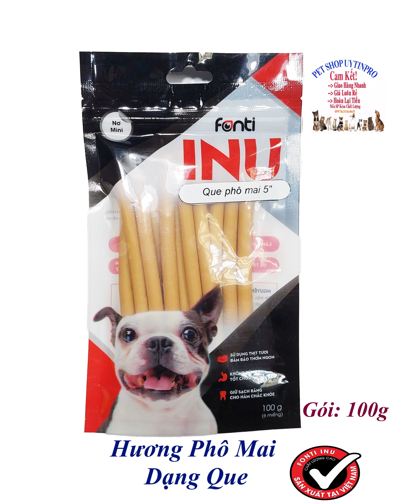XƯƠNG GẶM CHO CHÓ Fonti INU Nơ Mini Gói 100g Thơm ngon Dinh dưỡng Sạch răng Giúp hàm chắc khỏe Tiêu 
