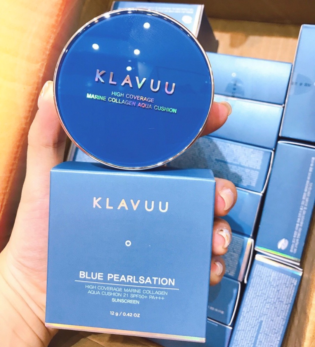 Phấn Nước Klavuu Blue Pearlsation Dành Cho Da Dầu - Cushion Spf50+ Pa+++ Sunscreen