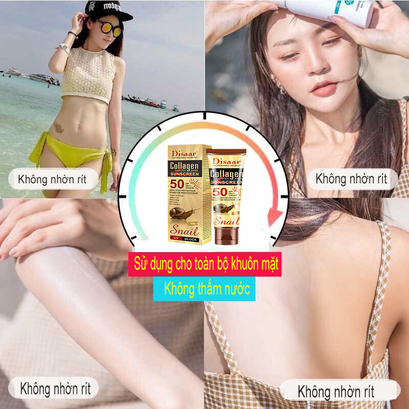 Kem Chống Nắng Disaar chống tia UV chống nắng dùng cho cơ thể và mặt chống nắng Ốc Sên 50 + PA + +