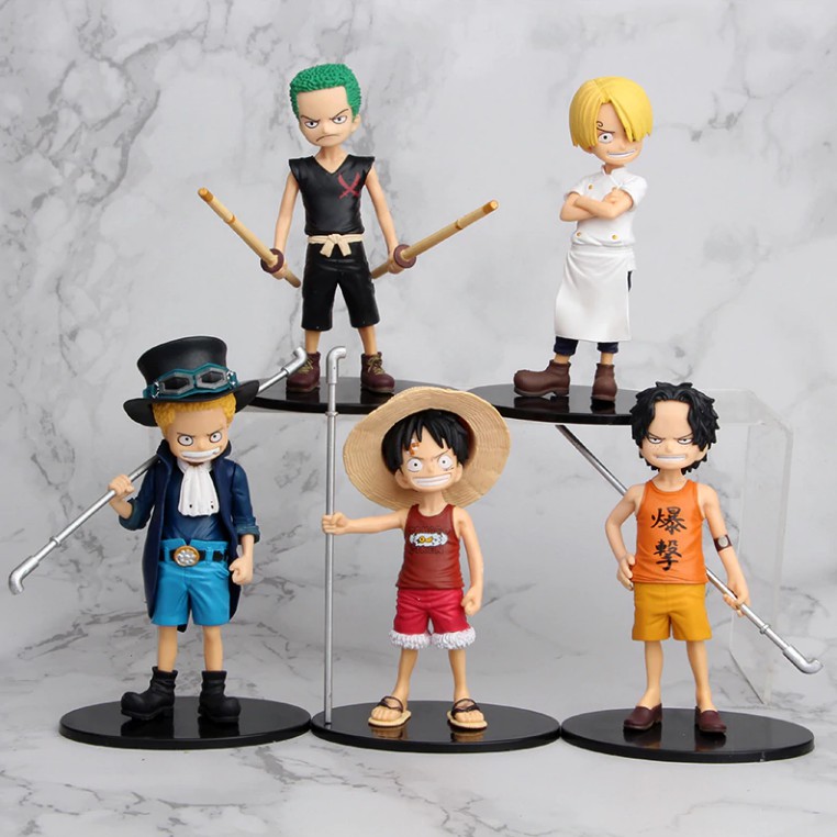 Bộ 05 Mô Hình Nhân Vật One Piece - Cao 15Cm