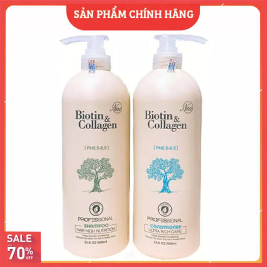 [ SIÊU SALE ] Cặp dầu gội xả Biotin collagen (Dung tích mỗi chai 1000 ml) | Hàng Chính Hãng