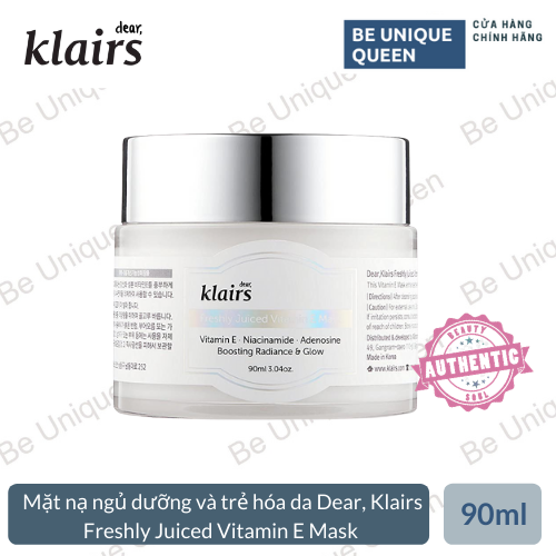 Mặt Nạ Ngủ Dưỡng Và Trẻ Hóa Da Dear Klairs Freshly Juiced Vitamin E Mask 90Ml