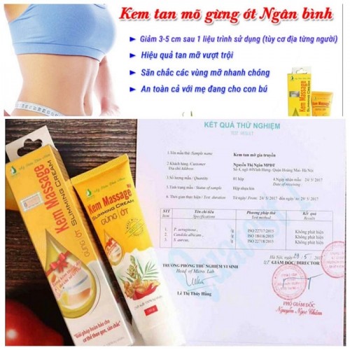 Kem Massage Tan Mỡ Gừng & Ớt Ngân Bình 150G Cho Cơ Thể Thon Gọn Săn Chắc + Tặng Kèm Thước Dây Hàng Công Ty