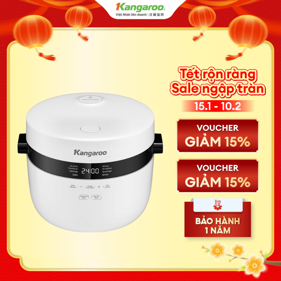 [BH 1 Năm] Nồi cơm điện 1.8 lít điện tử Kangaroo KG18DR9- Hàng chính hãng