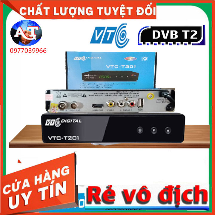 [kèm anten] Đầu kỹ thuật số mặt đất DVB T2 VTC T201