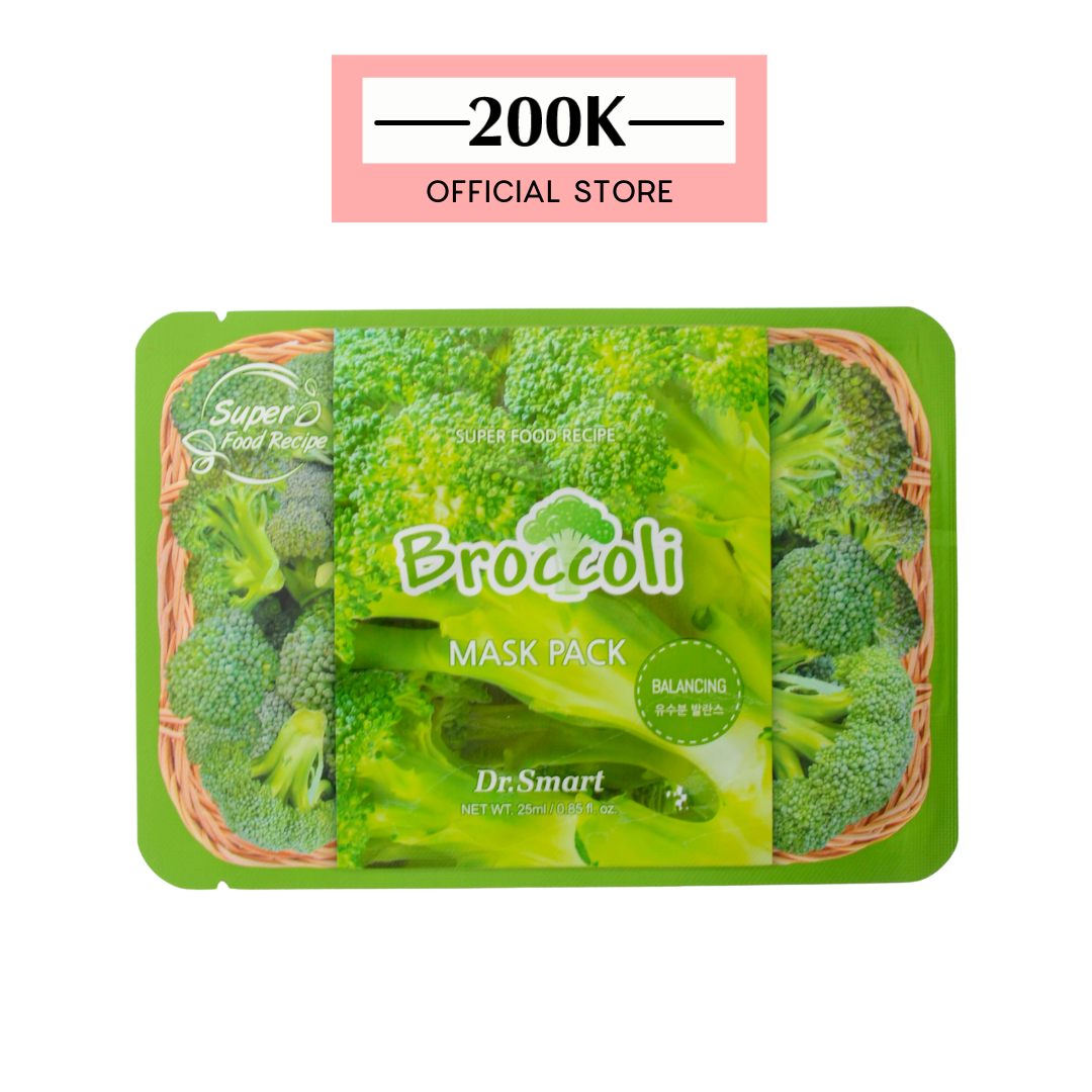 Mặt Nạ Cân Bằng Da Bông Cải Super Food Recipe Broccoli Dr.smart - 1 Miếng