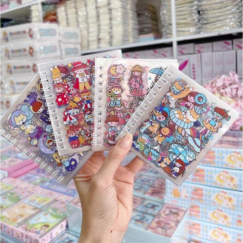 Sổ Chiết Sticker Sổ Sticker Sổ Lưu trữ Miếng Dán Sticker Trang Trí Đồ Vật Cute Cho Bé Cho Học Sinh