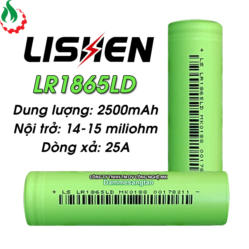 Cell pin 18650 Lishen 2500mah 10C (Xả 25A)