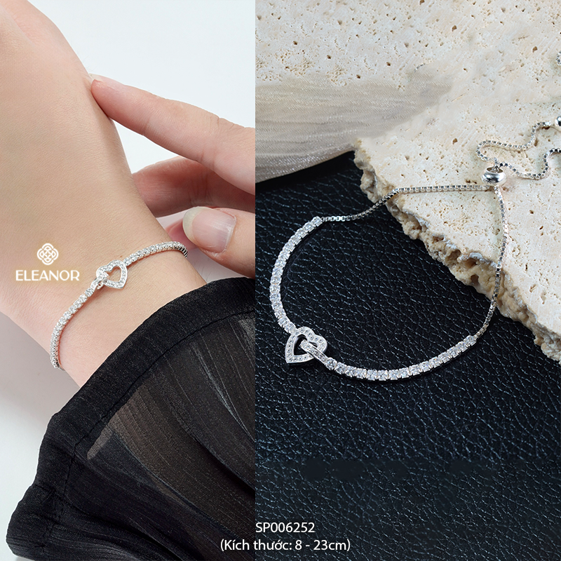 Vòng tay nữ dây rút bạc 925 Eleanor Accessories đa dạng kiểu dáng lắc tay đính đá phụ kiện trang sức