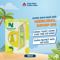 Nước muối nhỏ mũi Nebusal Drop 3% - Hỗ trợ tình trạng nghẹt mũi cho trẻ sơ sinh và trẻ nhỏ chai 10ml