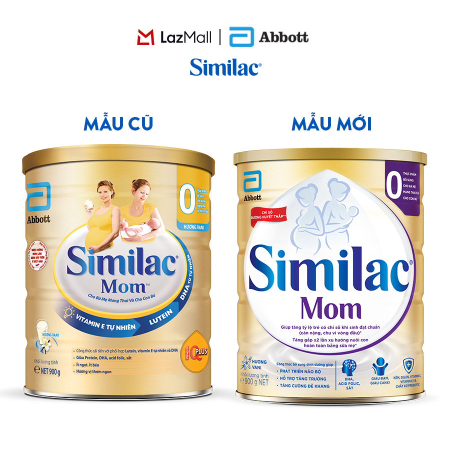 [CHỈ 20H 07-10.08 QT ĐƠN HÀNG 899K-SLCH] Sữa bột Similac Mom hương vani 900g