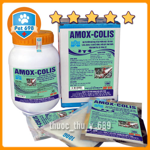 AMOX-COLIS 500g hiệu quả nhanh ph&ograveng bệnh gia cầm chim cảnh HDH