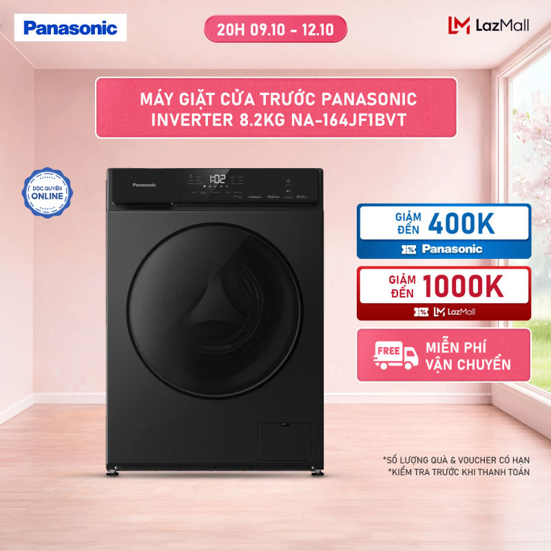Máy Giặt Cửa Trước Panasonic Inverter 8.2KG NA-164JF1BVT