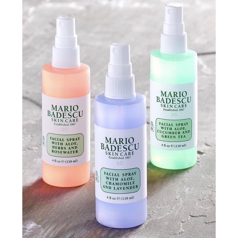 [Hcm]Toner Xịt Khoáng Mario Badescu Facial Spray With Aloe Herbs And Rosewater