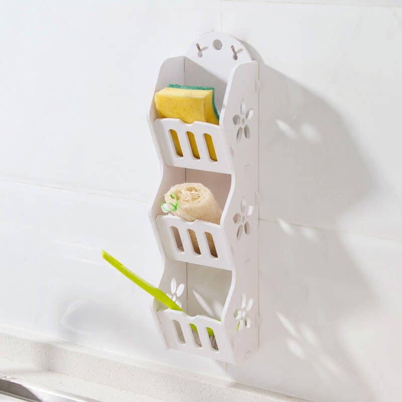 Kệ đựng mỹ phẩm treo tường - Kệ để đồ phòng tắm cao cấp chất liệu gỗ PVC kháng nước 100% chịu lực tố