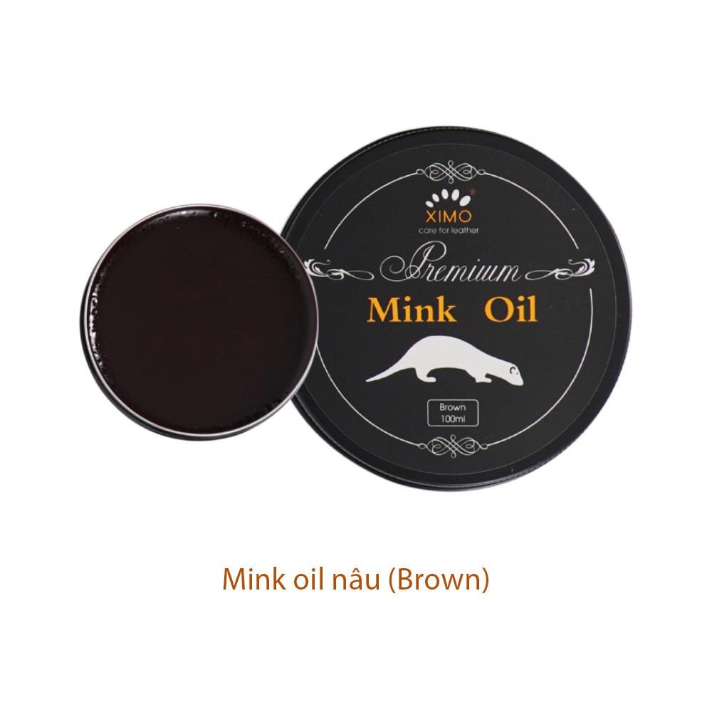 Mink oil mỡ chồn 100ml XIMO chuyên bảo dưỡng chăm sóc đồ da phục hồi làm mới giày da túi ví áo da gh