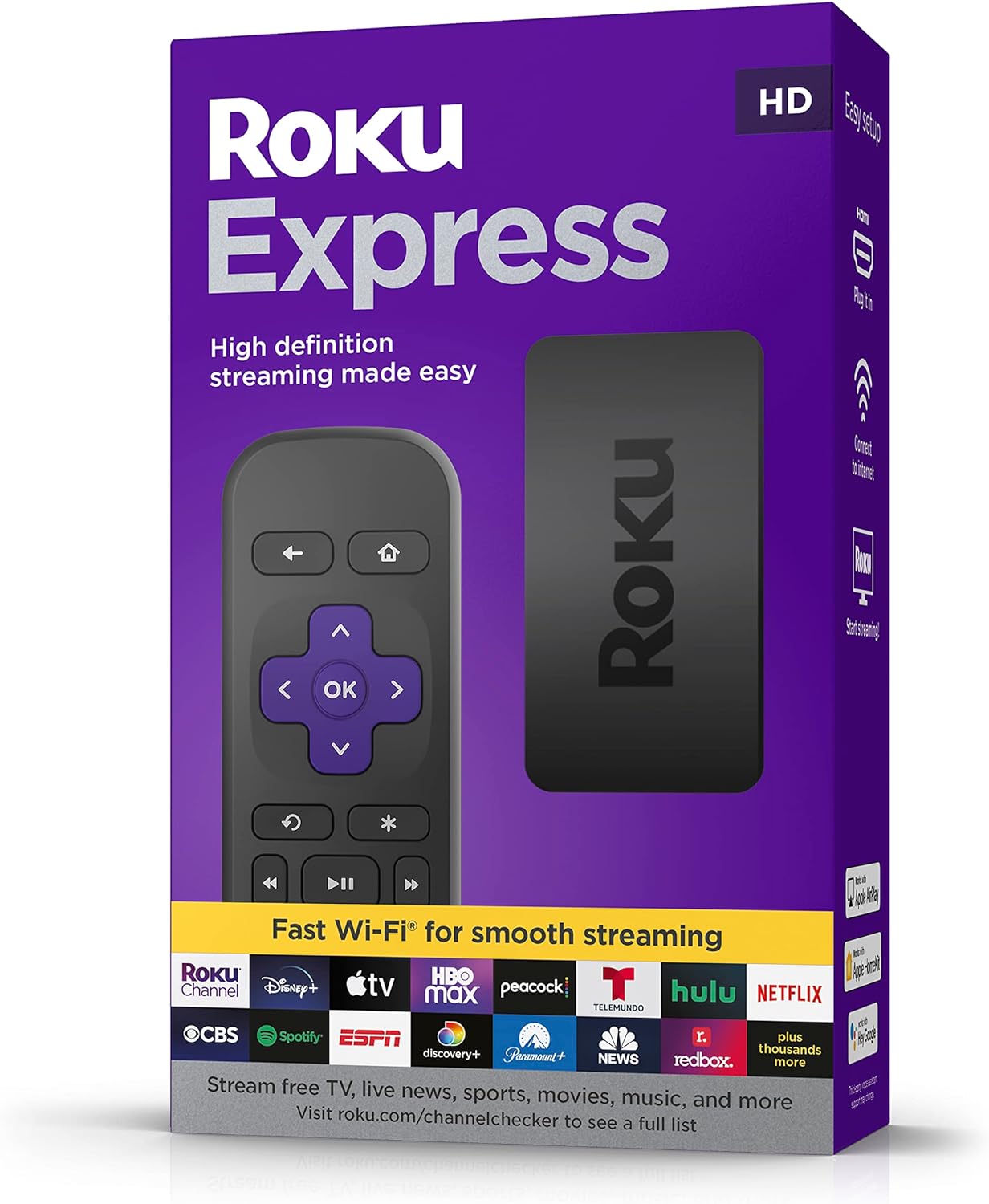 Thiết bị phát truyền hình Roku Streaming Stick 4K/HDR/Dolby Vision 2021 with Roku Voice Remote and T