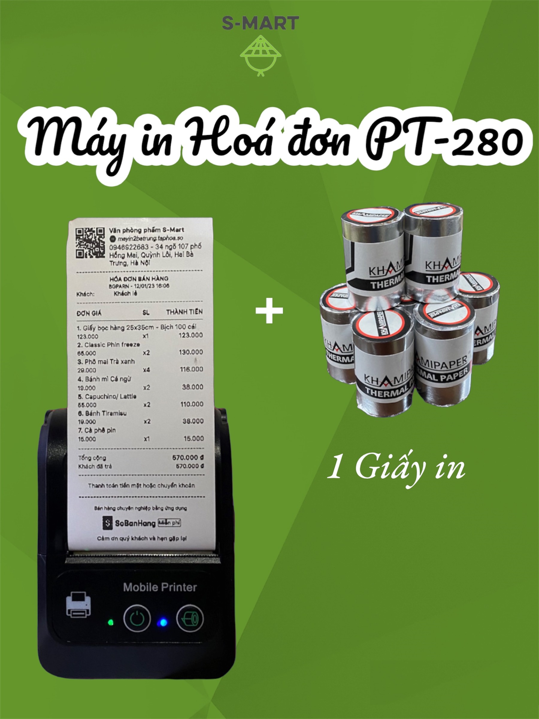Máy In Kiotviet Sobanhang Sổ Bán Hàng (Máy In Hóa Đơn In Mã Vạch In #Bill Máy In Pt280 Pt-280 )