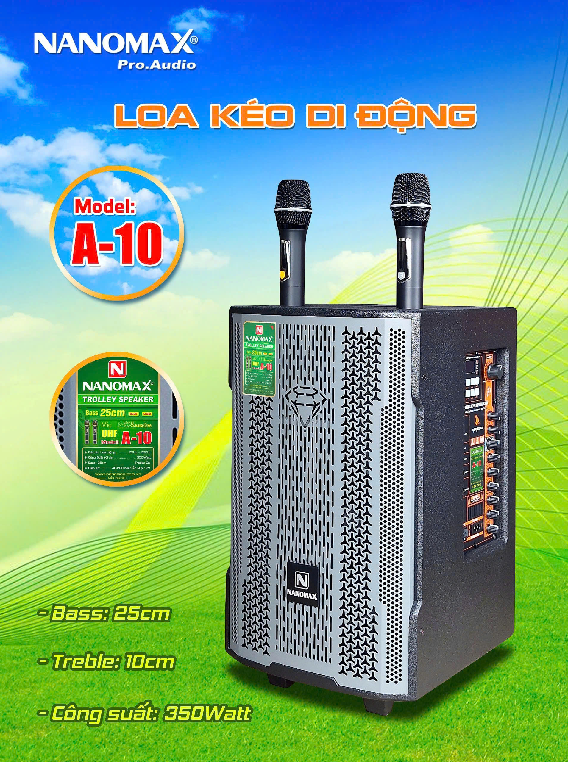 [ TẶNG MIC HÁT] Loa Công Suất Lớn, Loa Kẹo Kéo Công Suất Lớn, Loa Bluetooth karaoke di động,Loa Nano