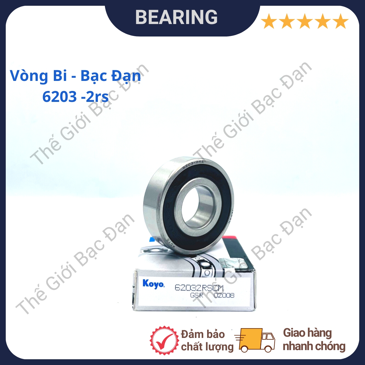 Vòng bi bạc đạn 6203 -2rs KOYO - hàng đẹp - chất lượng cao -Thế Giới Bạc Đạn