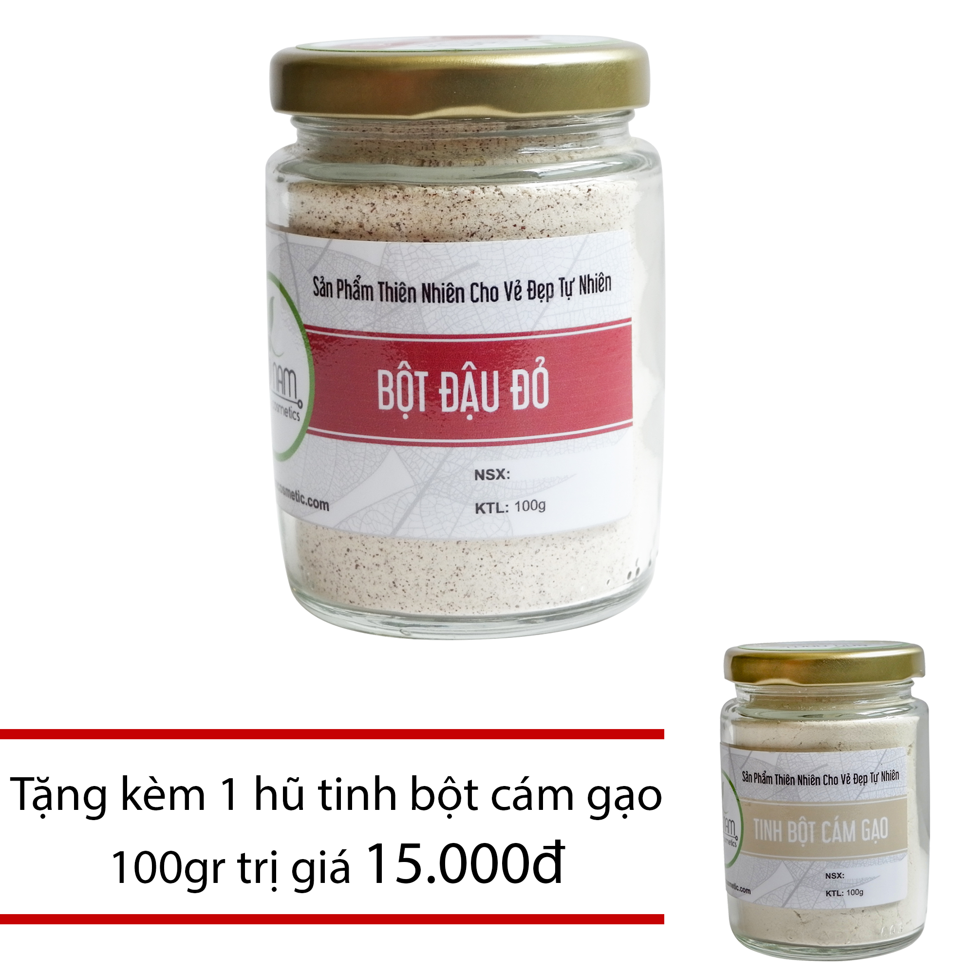 [Hcm]Bột Đậu Đỏ Dưỡng Da 100G - Bảo Nam + Tặng Bột Cám Gạo 100G Nguyên Chất [ Đã Được Kiểm Nghiệm Y Tế ]