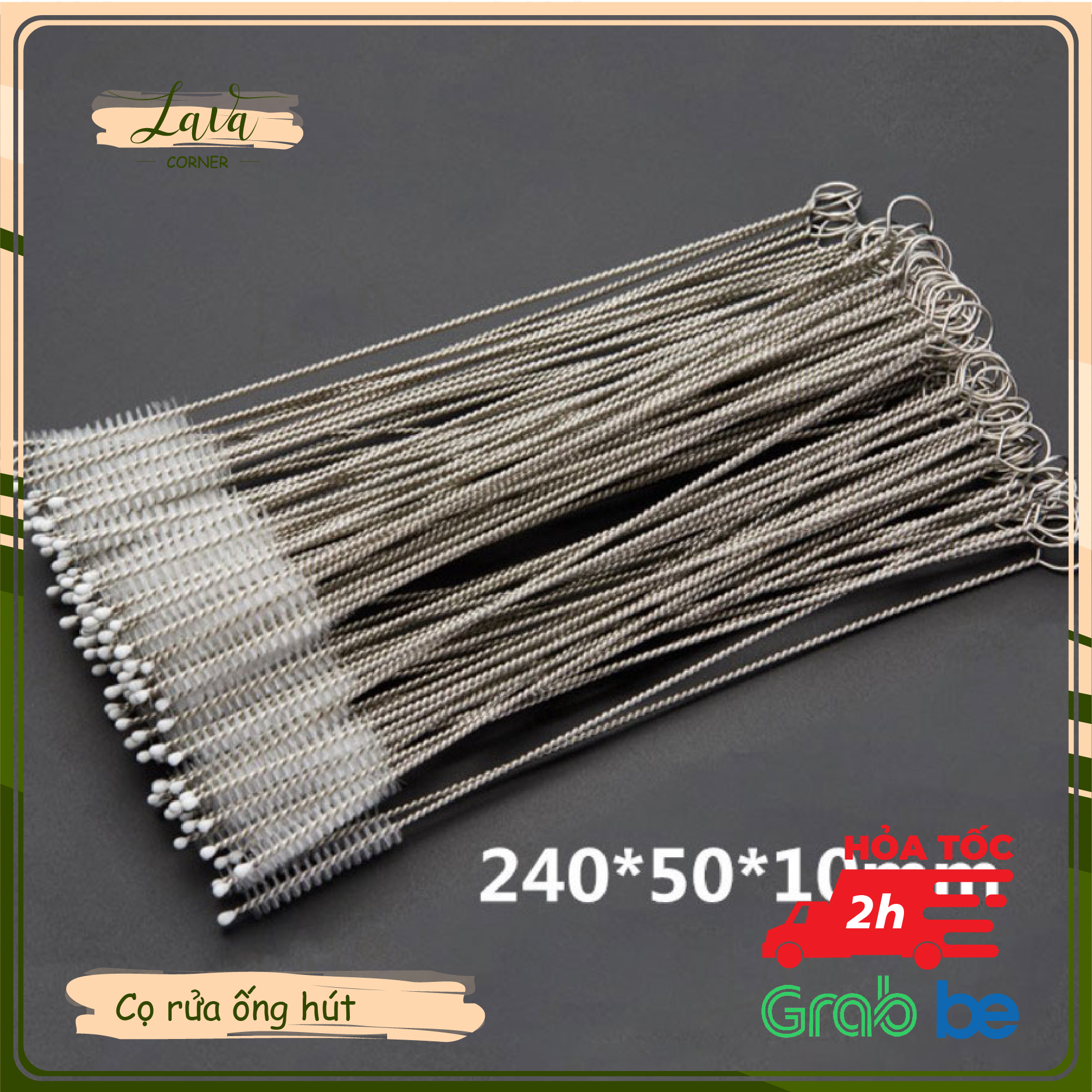 Combo 5 Dụng Cụ Cọ Rửa Vệ Sinh Ống Hút 24cm Thép Cao Cấp Không Gỉ. Vệ Sinh Ống Hút Tiện Dụng