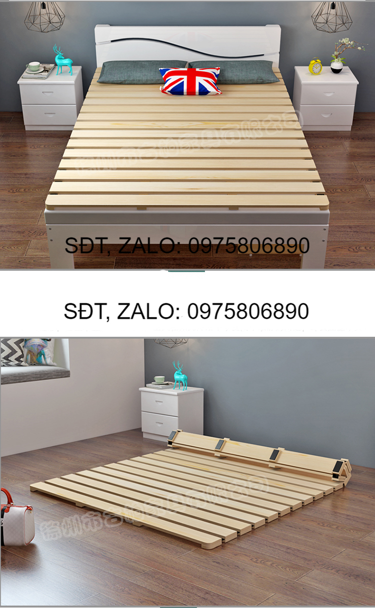 Giường cuộn gỗ tiện lợi Giường cuộn trải sàn gấp gọn thông minh chất liệu gỗ tự nhiên thoáng mát