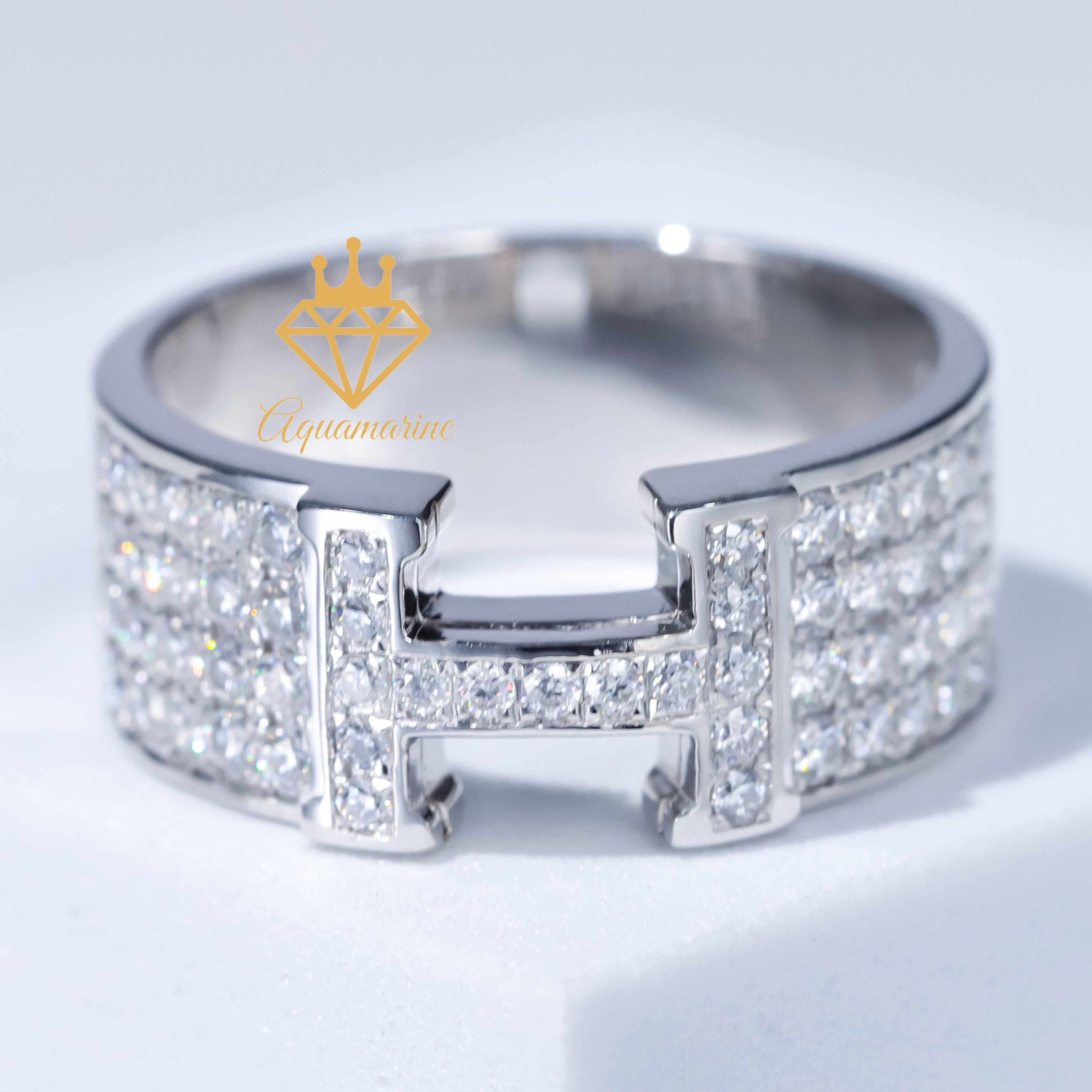 Nhẫn nam kim cương nhân tạo moissanite Hermès - NA016