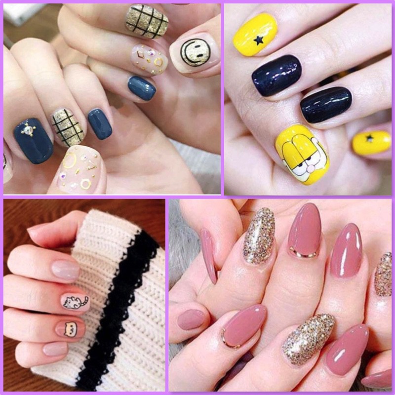 [Hcm]Bộ Dán Móng Tay Nail Sticker Gồm 14 Móng Không Thấm Nước Độ Đàn Hồi Tốt Da121 - Da140