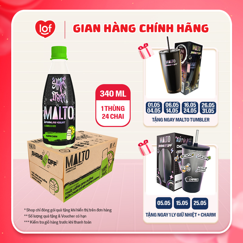 Sparkling Yogurt MALTO Shake It Off  sữa chua có ga hương chanh chai 340ml