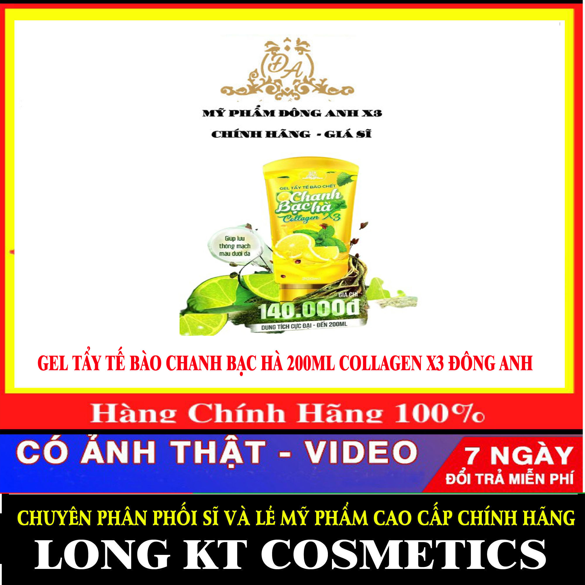 [Team Cào - Chính Hãng - Mỹ Phẩm Đông Anh ] Gel Tẩy Tế Bào Chết Chanh Bạc Hà Collagen X3 Đông Anh 200Ml Một Bên Là Chanh Thanh Mát Có Tác Dụng Làm Trắng Da Sạch Da Mờ Sẹo Thâm Và Loại Bỏ Các Vi Khuẩn Độc Hại.