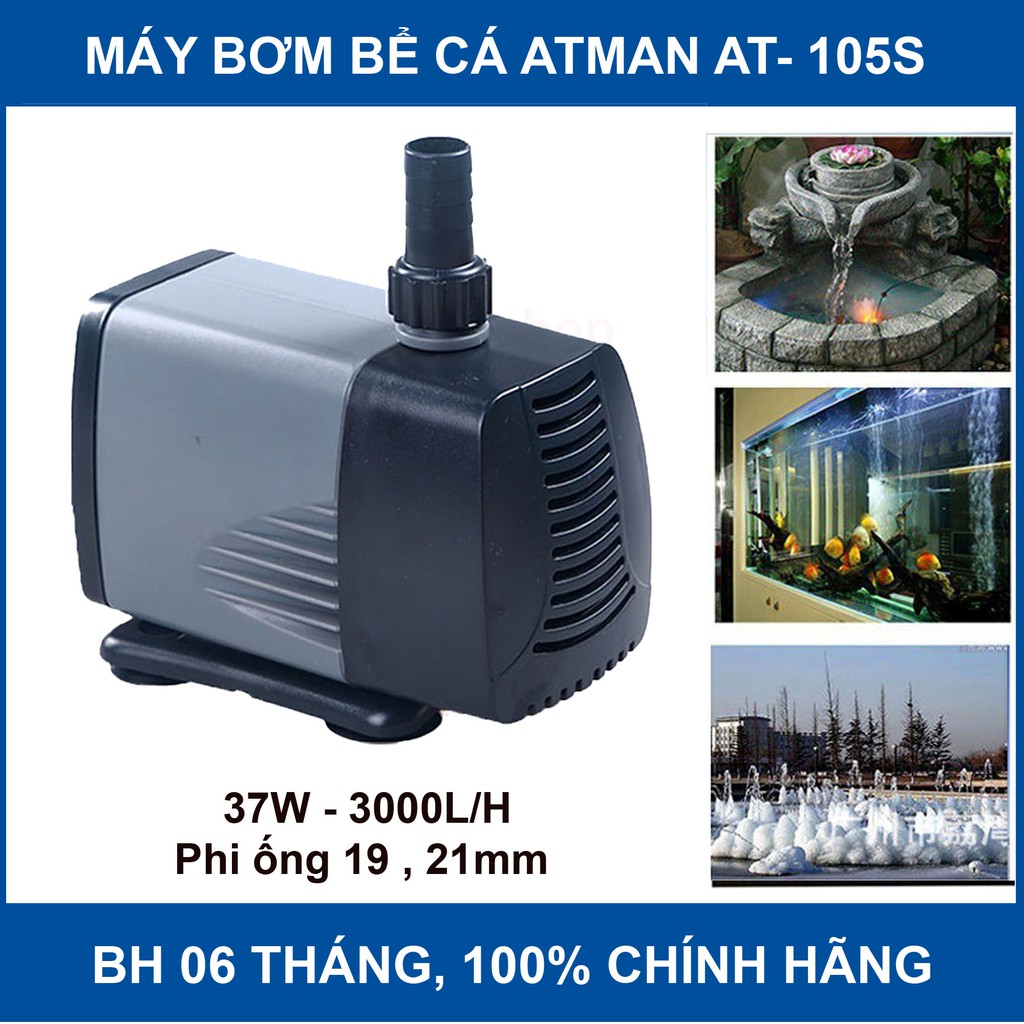 Máy bơm nước bể cá ATMAN AT-105S tiết kiệm điện ( Đen)