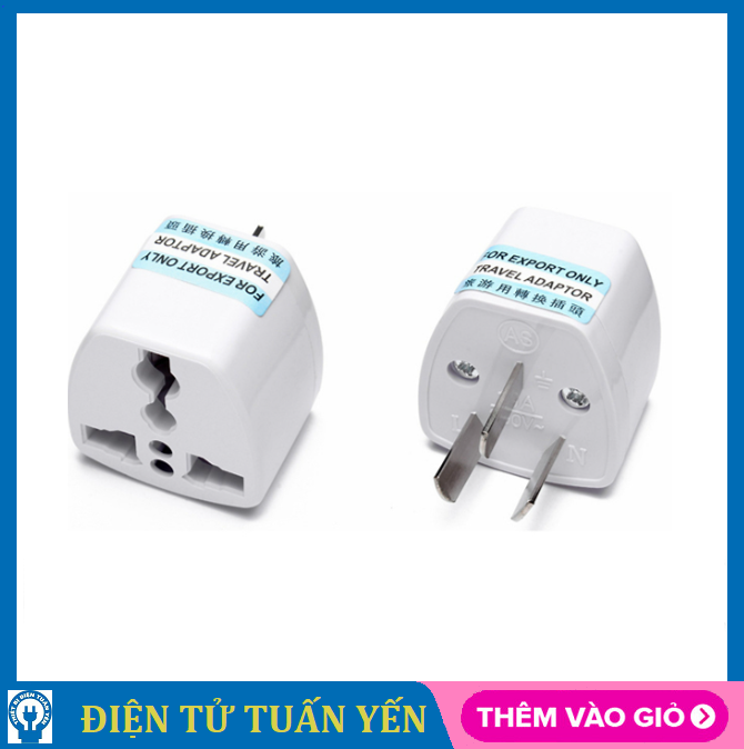 Phích cắm chuyển đổi chân cắm 3 chấu xéo kiểu I chất liệu nhựa ABS an toàn chuyên dùng ở Úc Trung Qu