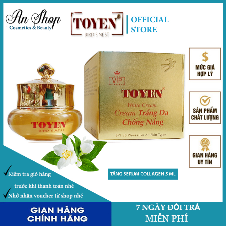 (Chính Hãng ) Kem Tổ Yến Trắng Da Chống Nắng - Toyen Vip 25Gr