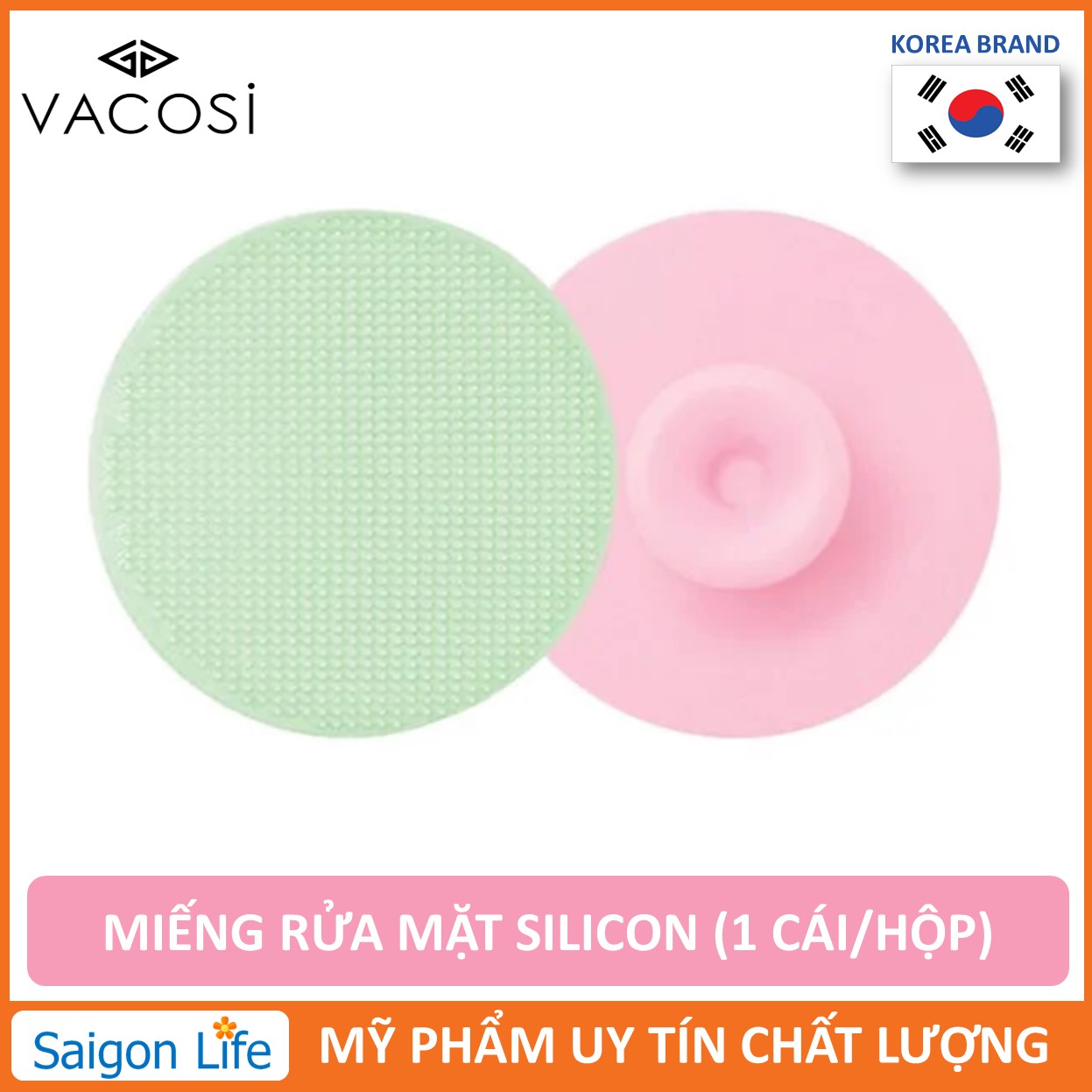 Miếng Rửa Mặt Vacosi Silicone Cleansing Pad Dc04 (1 Cái/Hộp)